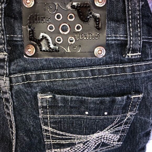 EUC Girls Size 4 Miss Jeans Dark Blue Denim Jeans - Picture 4 of 5